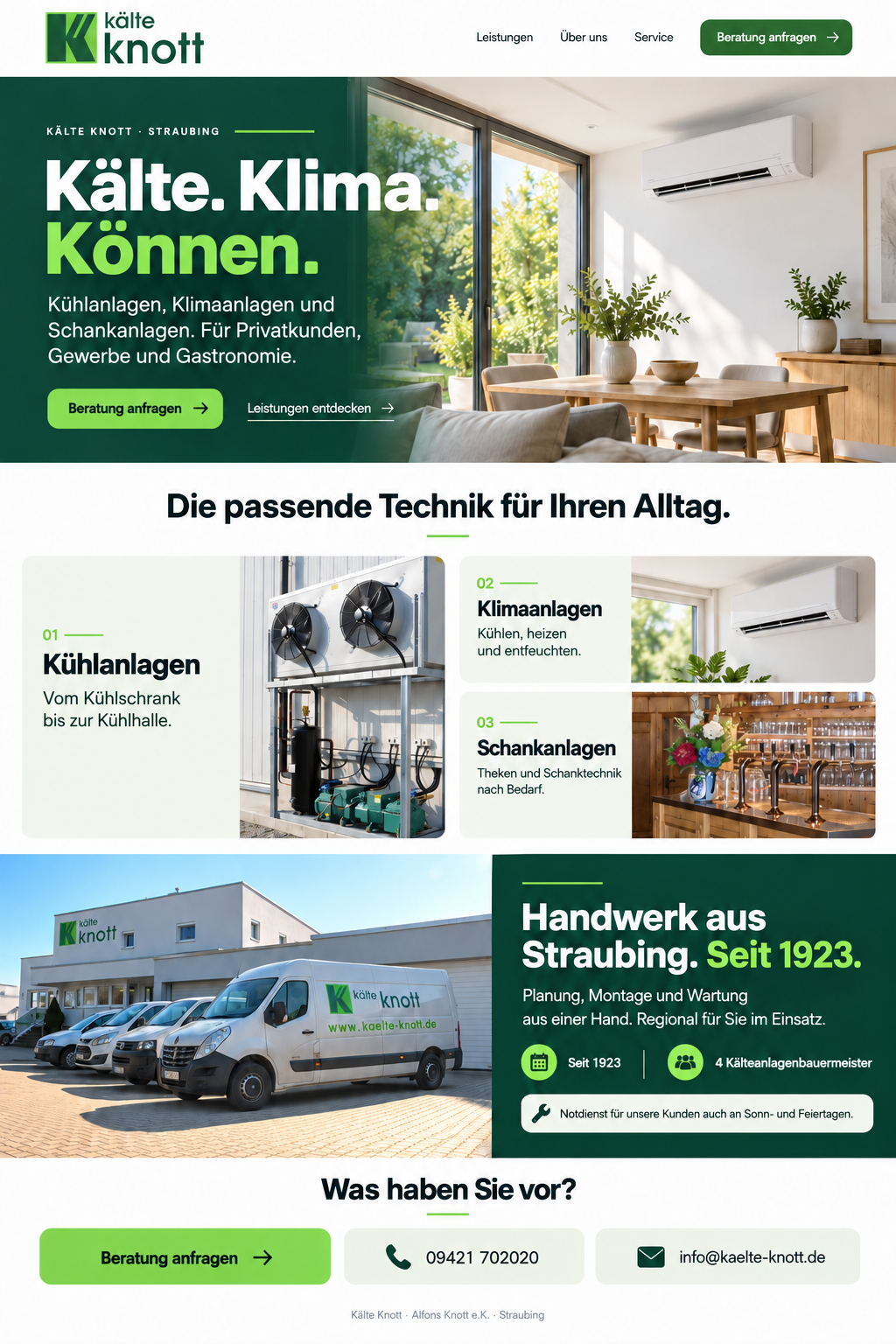 Website-Bildentwurf für Kälte Knott: Klimakomfort